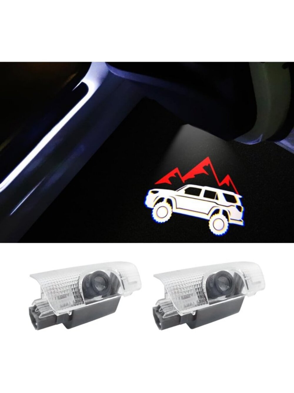 2 PCS LED Car Door Logo Lights Projector - Never Fade Puddle Lights Kit (Red)